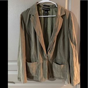 Women's Olive Jacket Blazer Size 18 Norton McNaughton Stretch